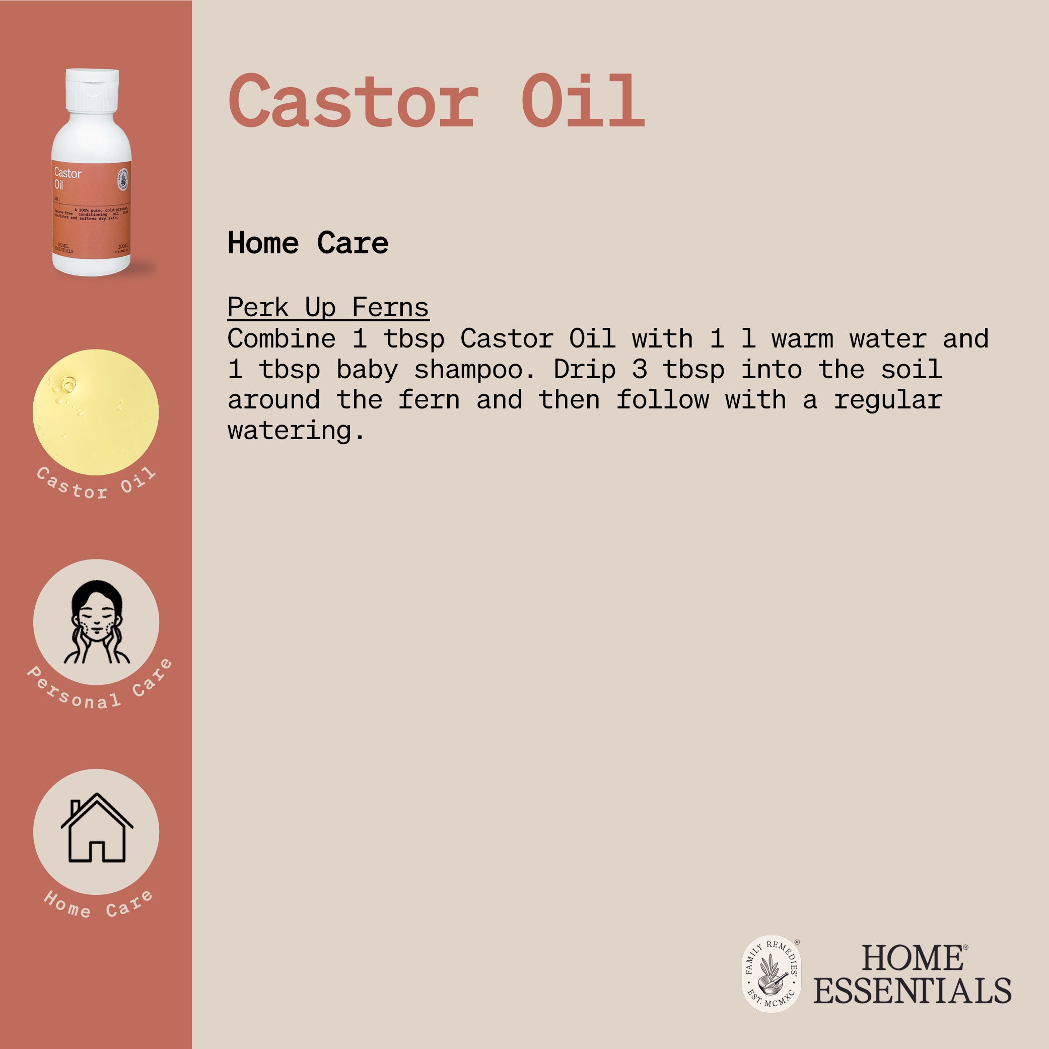 The Castor Oil second Handy Hint Page, which list various uses and DIY remedies