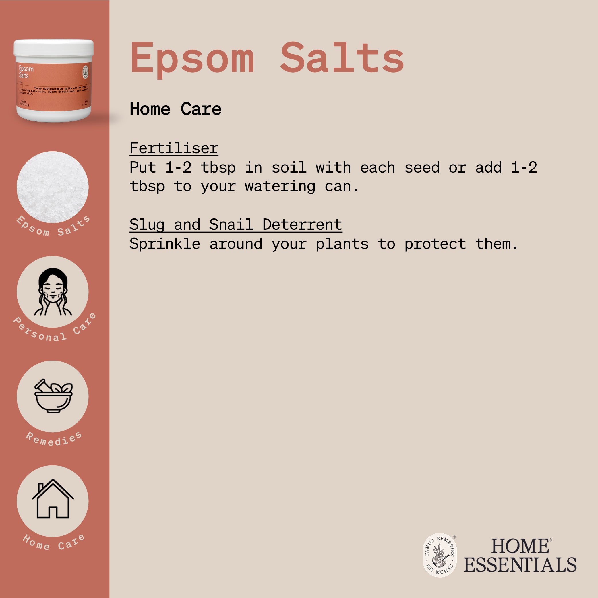 The second page of the Epsom Salts Handy Hints which lists the various uses and DIY recipes