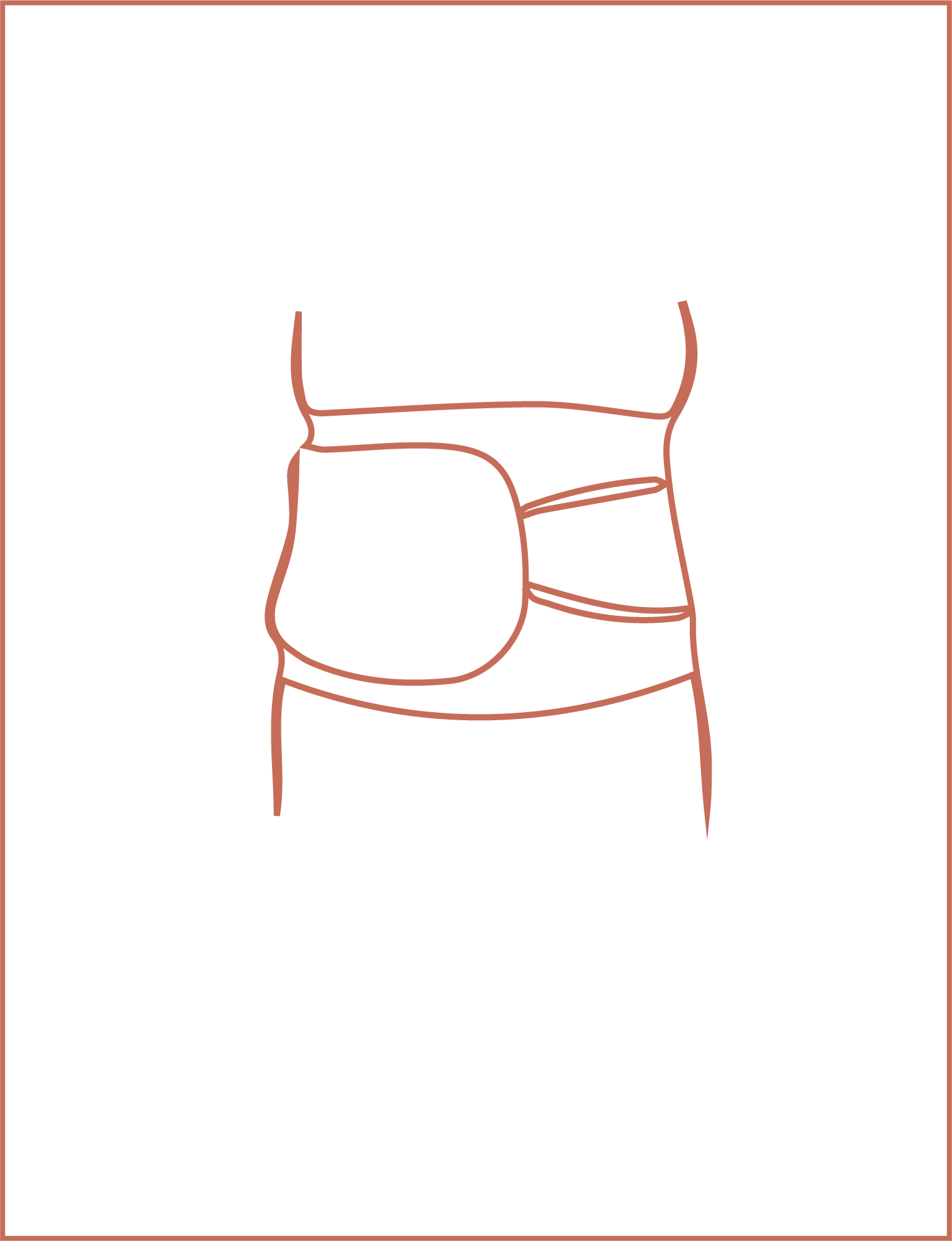An illustration of the Multicare Wrap recommended placement on the body