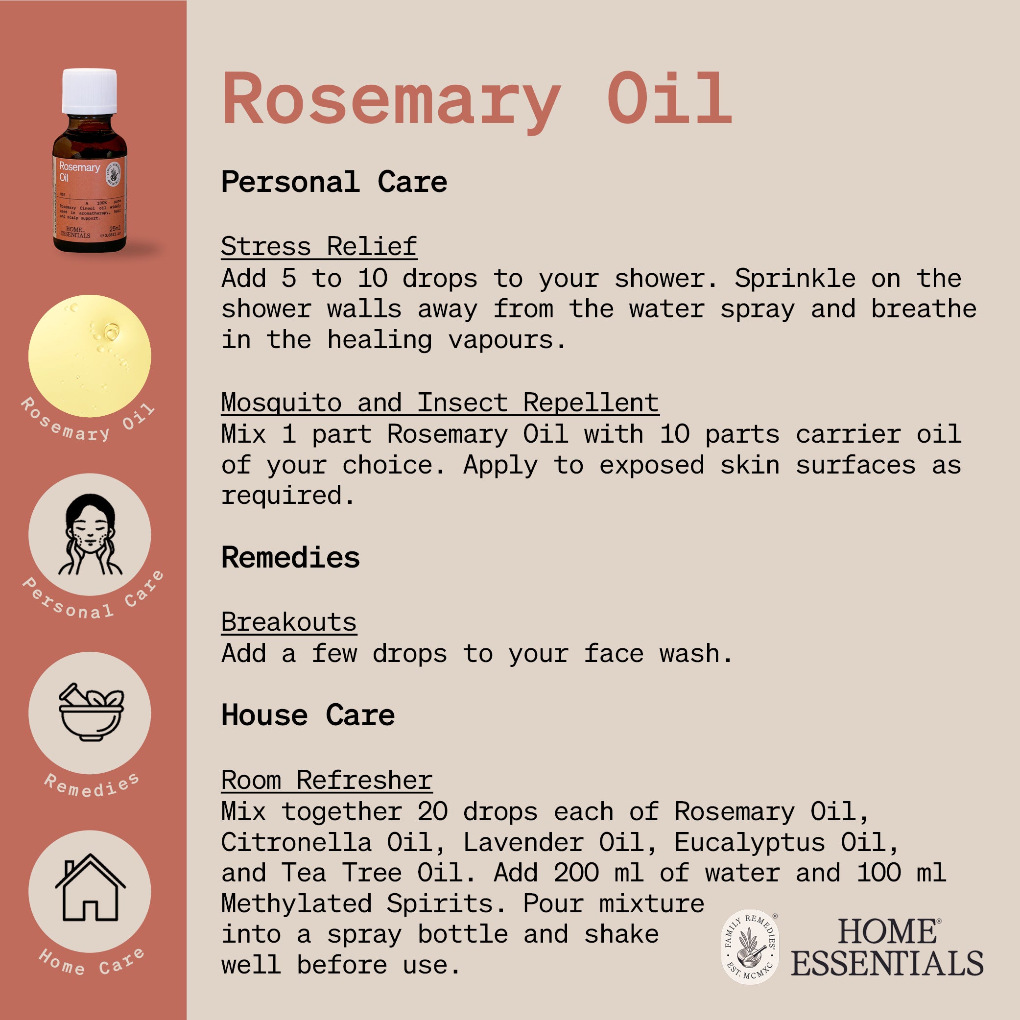 Home Essentials Rosemary Oil handy hints usage guide Page 2