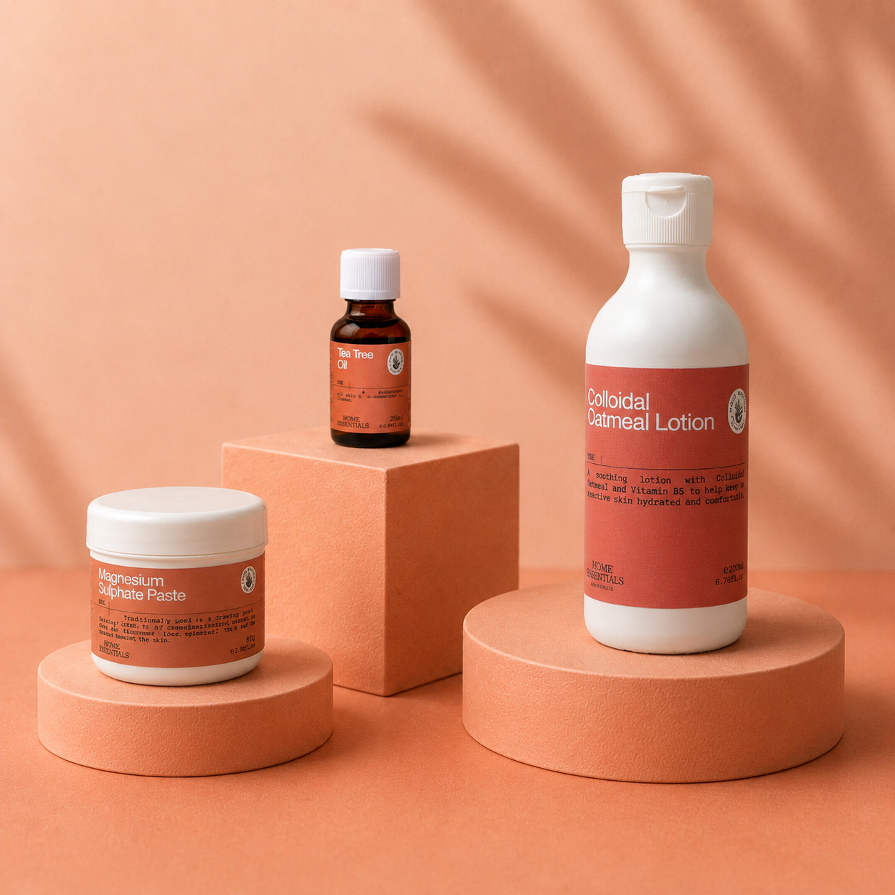 Our Remedies Collection still life on warm-toned background