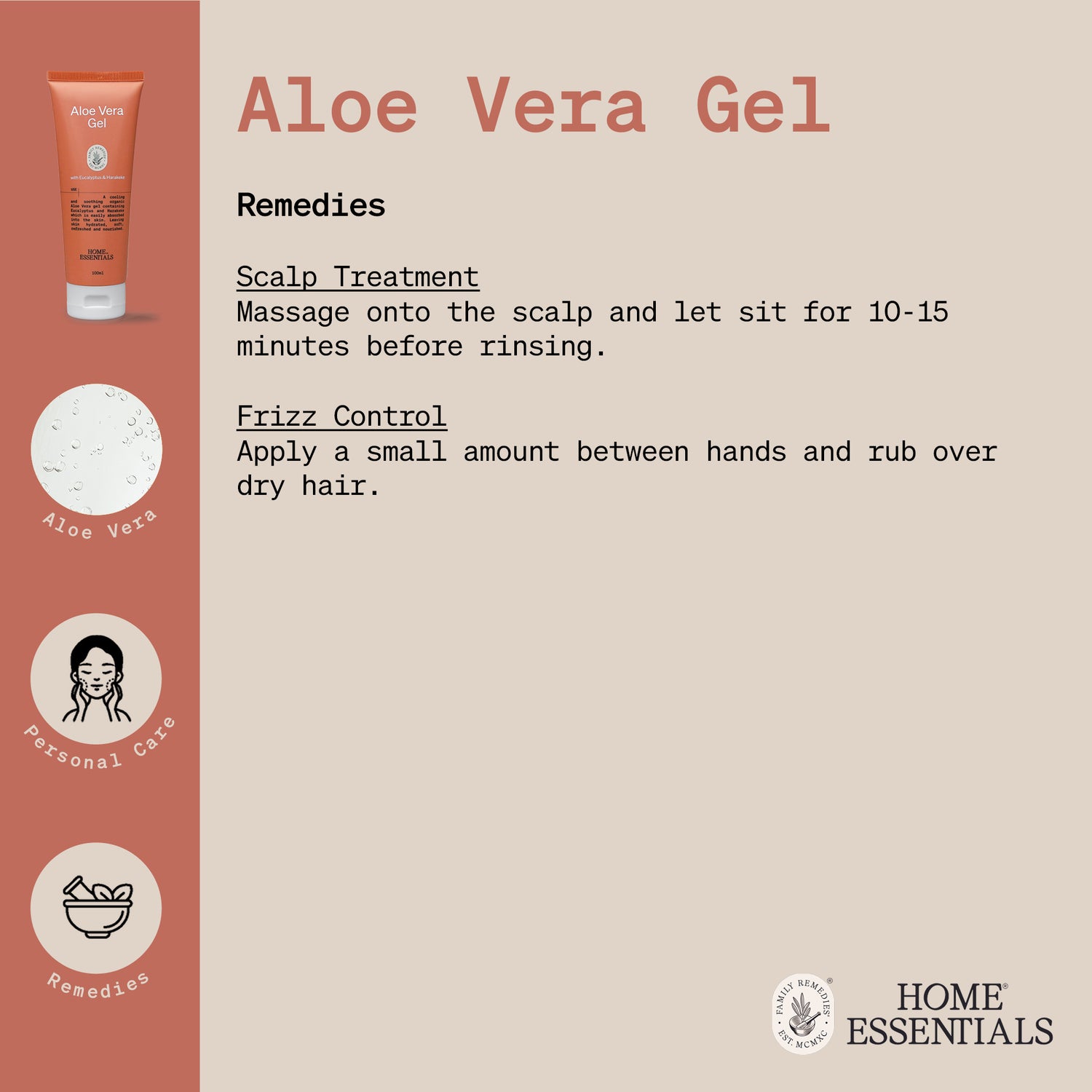 The second page of Handy Hint document for Aloe Vera Gel, listing various use and DIY remedy recipes