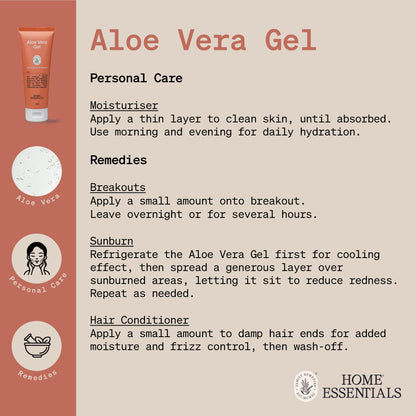 The Handy Hint page for Aloe Vera Gel, listing various use and DIY remedy recipes