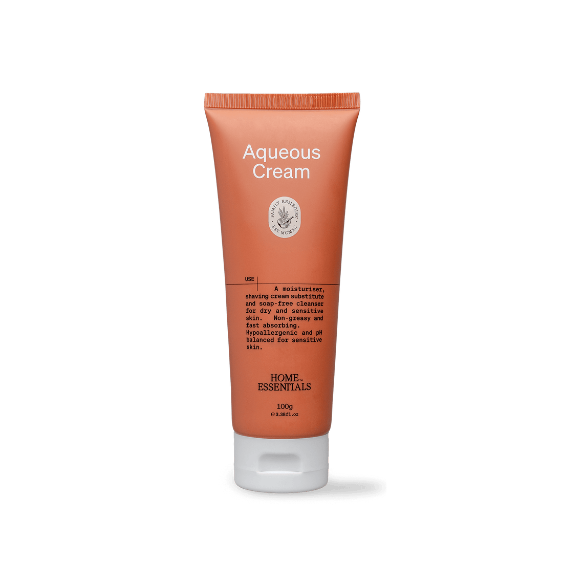 Front view of the Aqueous Cream 100g Tube on white background