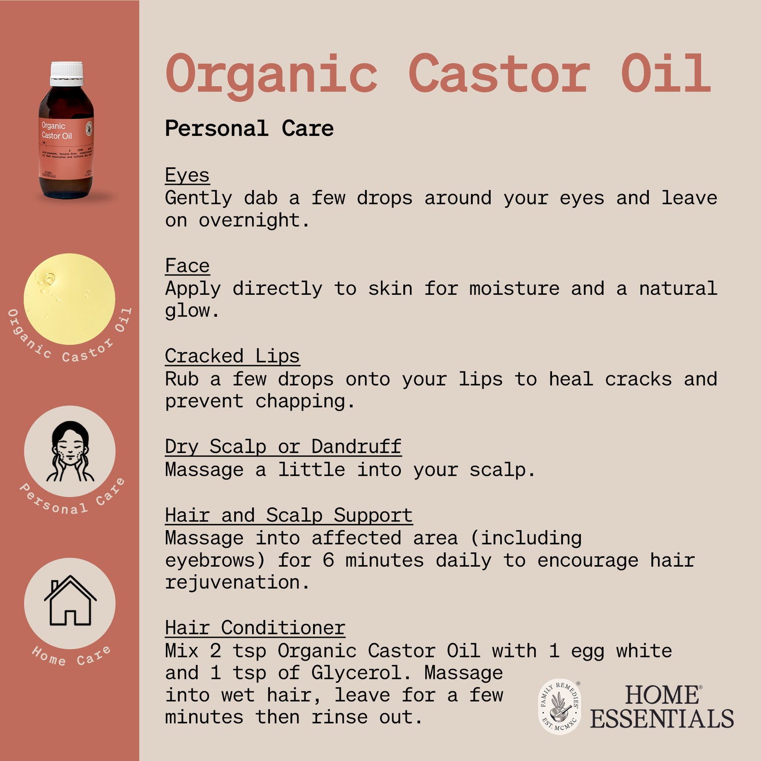 An image of the Organic Castor Oil Handy Hints Page 1
