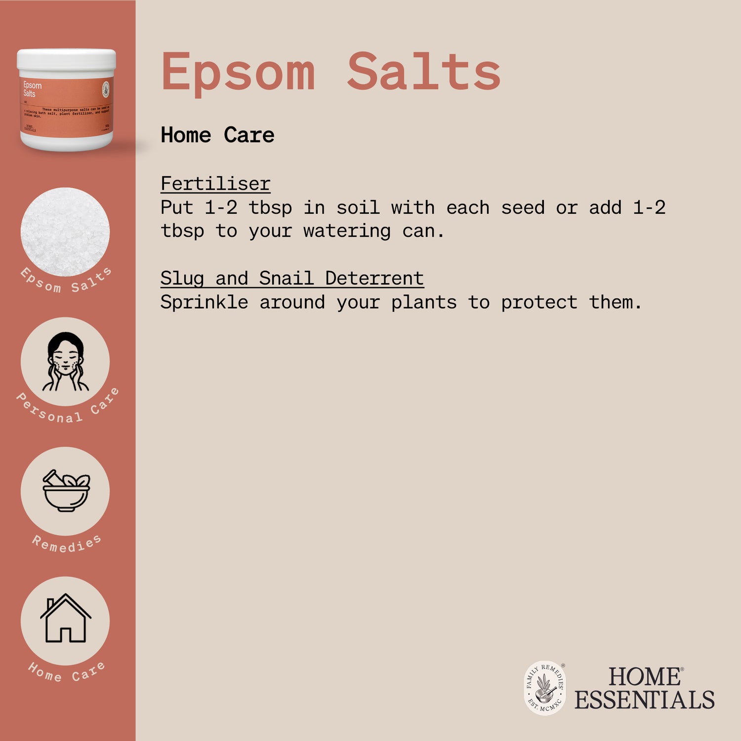 The second page of the Epsom Salts Handy Hints which lists the various uses and DIY recipes