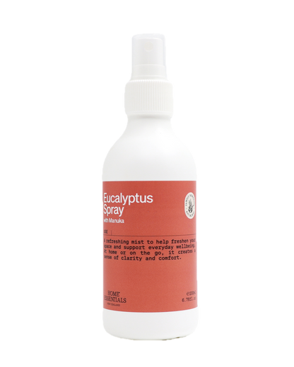 A front view of the Eucalyptus spray 200ml bottle on a white background