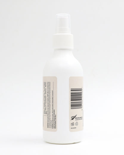A Back view of the Eucalyptus spray 200ml bottle on a white background