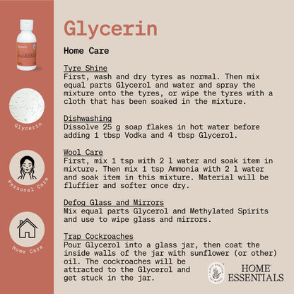 An image of the third and last page of the  Glycerin Handy Hints, which lists potential use and self made remedy recipes