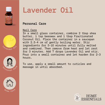 The Handy Hints document third and last page for Lavender Oil, listing various use and DIY remedy recipes