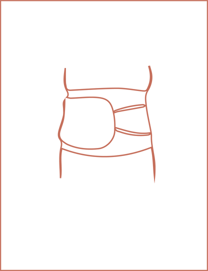 An illustration of the Multicare Wrap recommended placement on the body