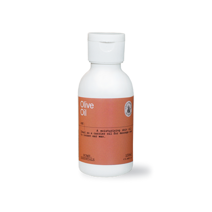 A front view of the Olive Oil 100ml Bottle on a white background