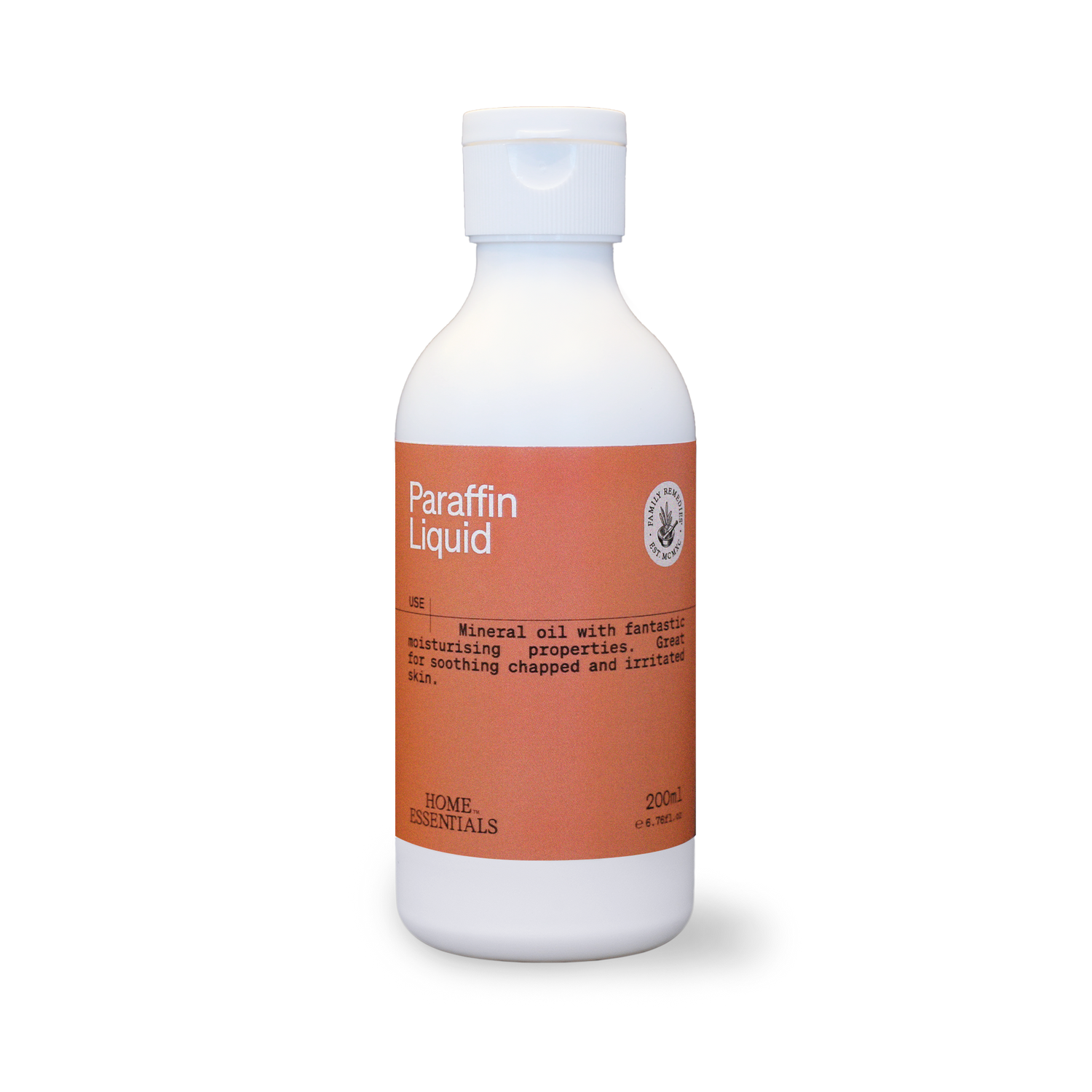 A Front View of the Paraffin Liquid 200ml Bottle on a white background