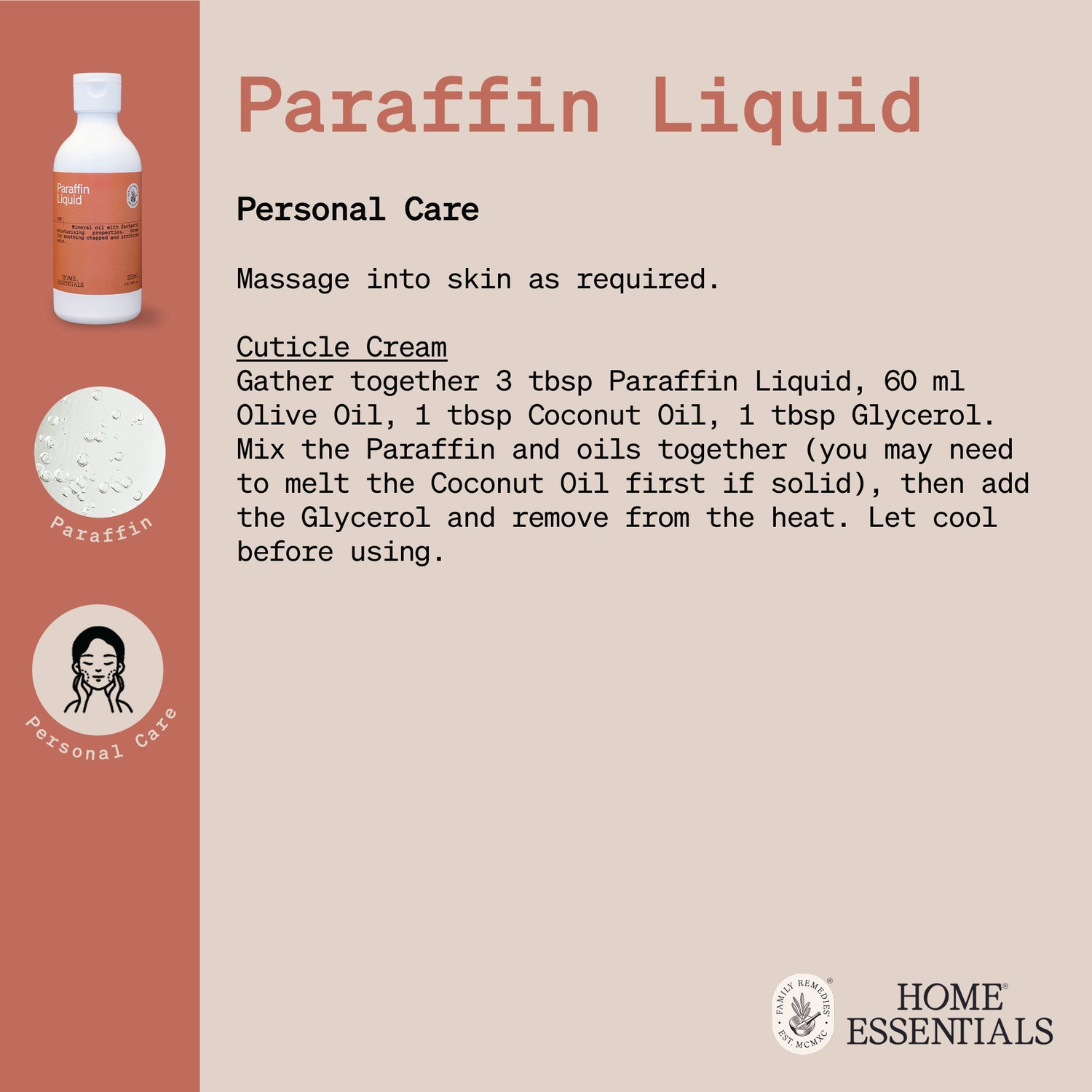 Home Essentials Paraffin Liquid handy hints usage guide 