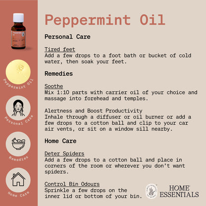 Home Essentials Peppermint Oil handy hints usage guide