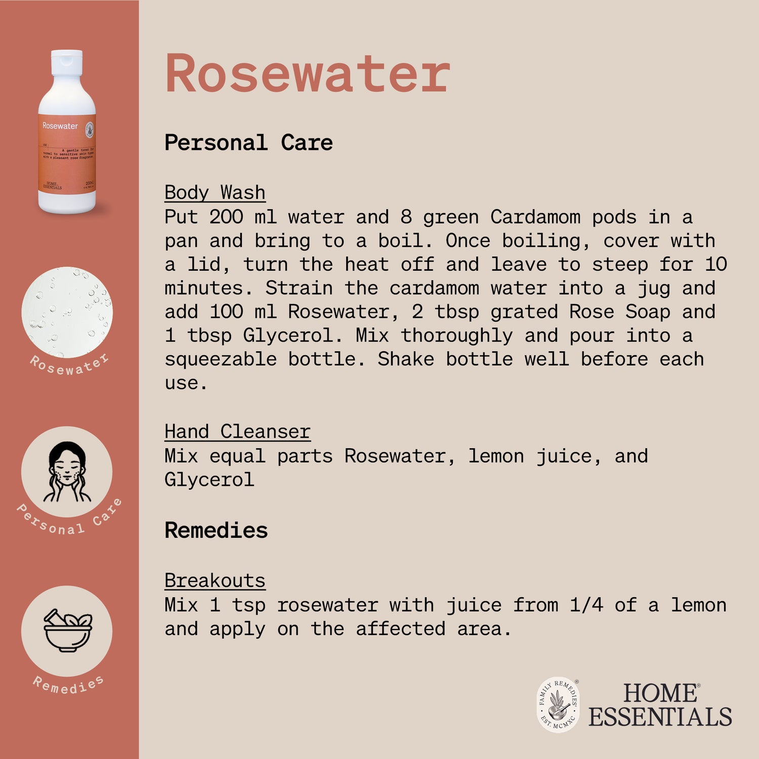 Home Essentials Rosewater handy hints usage guide Page 2