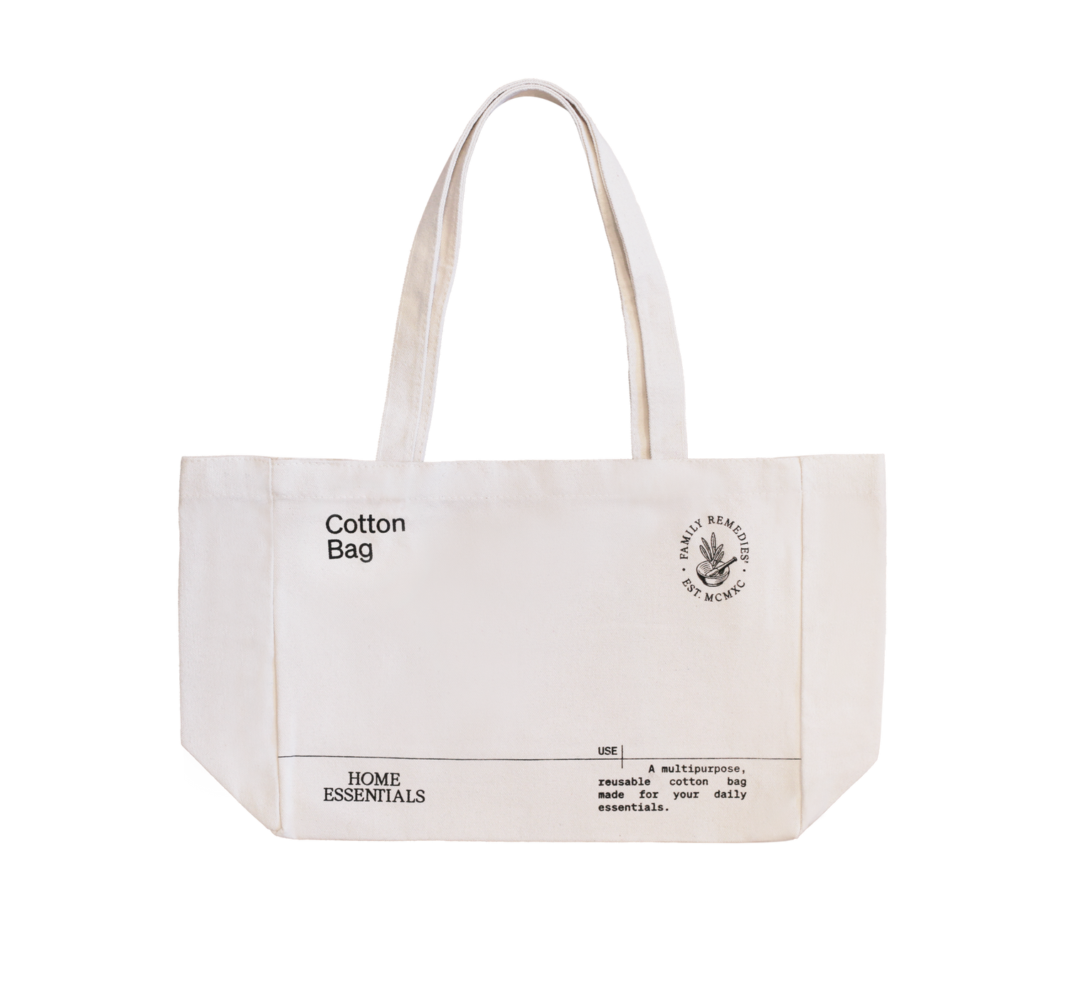 Front View of the Home Essentials Signature Cotton Tote Bag