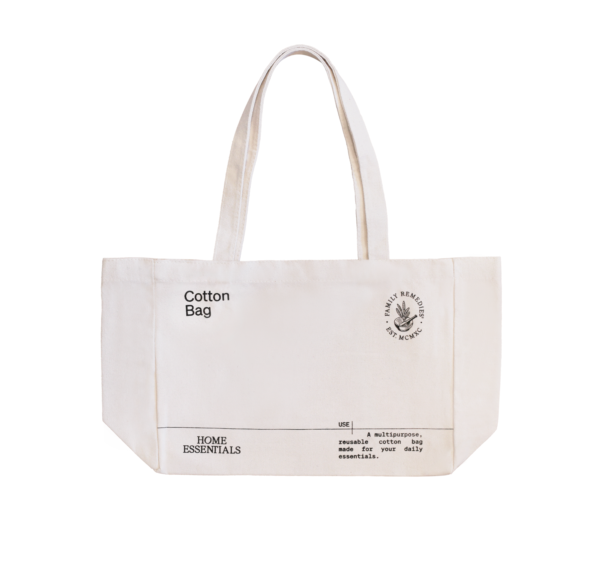Front View of the Home Essentials Signature Cotton Tote Bag