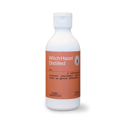 Witch Hazel Distilled 200ml white bottle, front view on white background